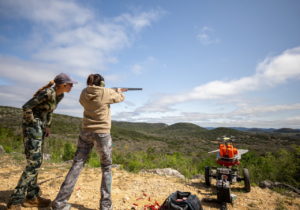 Clay shooting range at Texas hunting ranch in the scenic Texas Hill Country offering precision shooting practice for hunters.